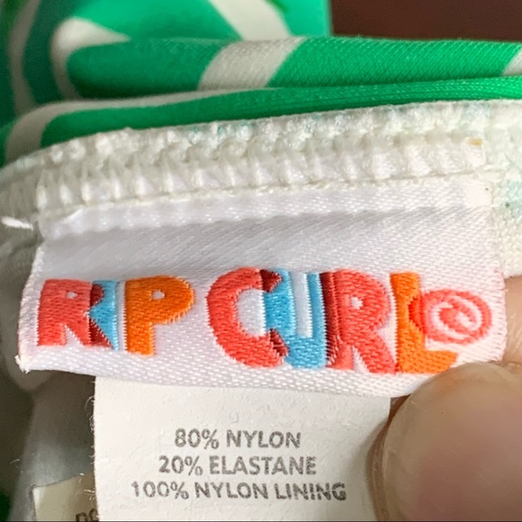 Rip Curl Striped Leaf Print Fold Down Bikini Bottoms - Picture 10 of 11